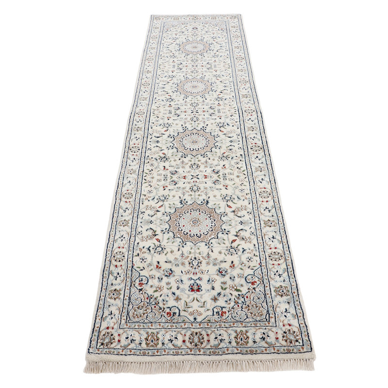 Nain Oriental Wool Hand Woven Area Rug, Runner 80 x 250cm