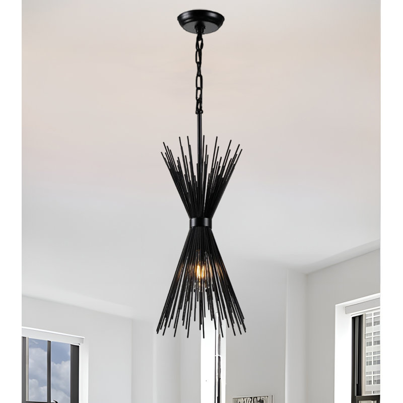 Luminaire suspendu géométrique à DEL Gennesy, Noir