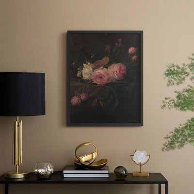 Impression florale vintage encadrée Cxxiv - bois massif