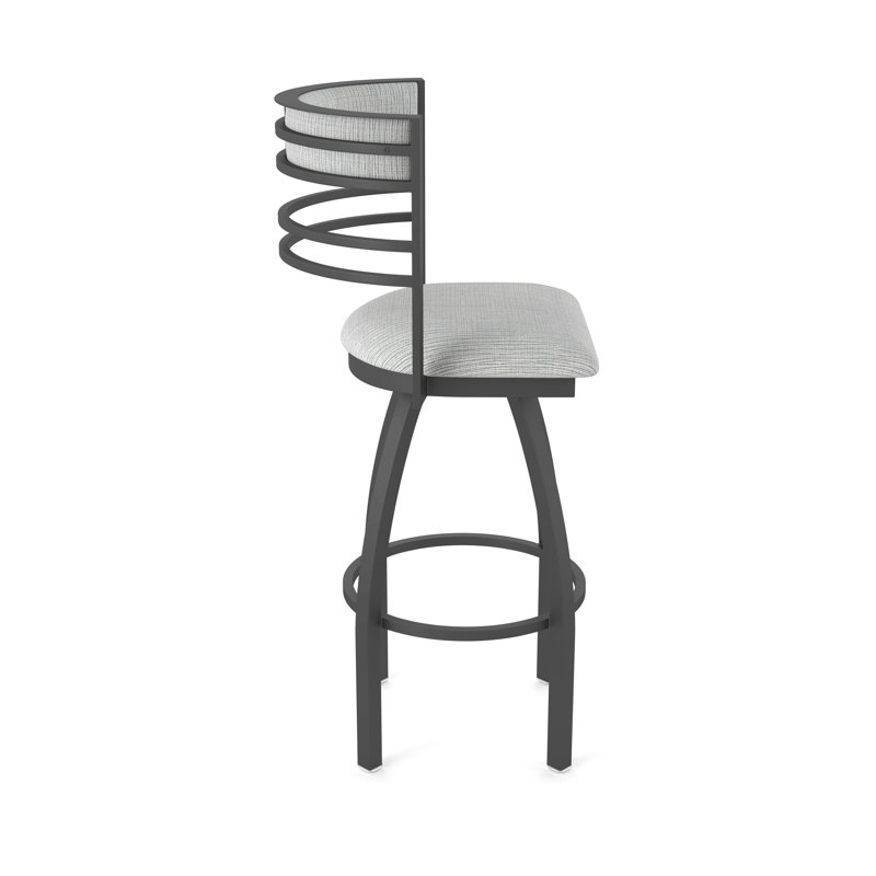 Hunter Swivel Stool, Tissu-graphique alpin, Étain, Tabouret de comptoir (siège d'une hauteur de 25 p