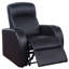 Ensemble de cinéma maison 7 pièces Cyrine, 5 fauteuils inclinables et 2 consoles, cuir véritable noir