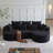 Boneless Modern Upholstered Oversized Sectional Sofa, 105-Inch Chenille 4-Seater Extra Deep & Wide Seat Curved Cloud Couch with 7 Pillows, Free Combination Sofa Couch for Living Room,Bedroom-814674782-814674780