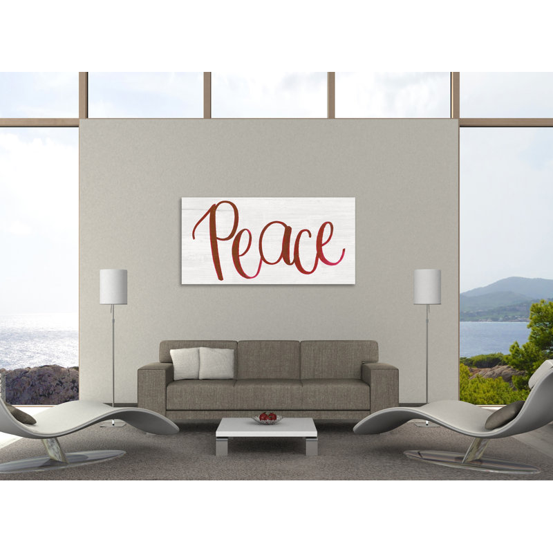 «Peace», toile tendue par Jenaya Jackson, H 18 po x l 36 po x P 1,5 po