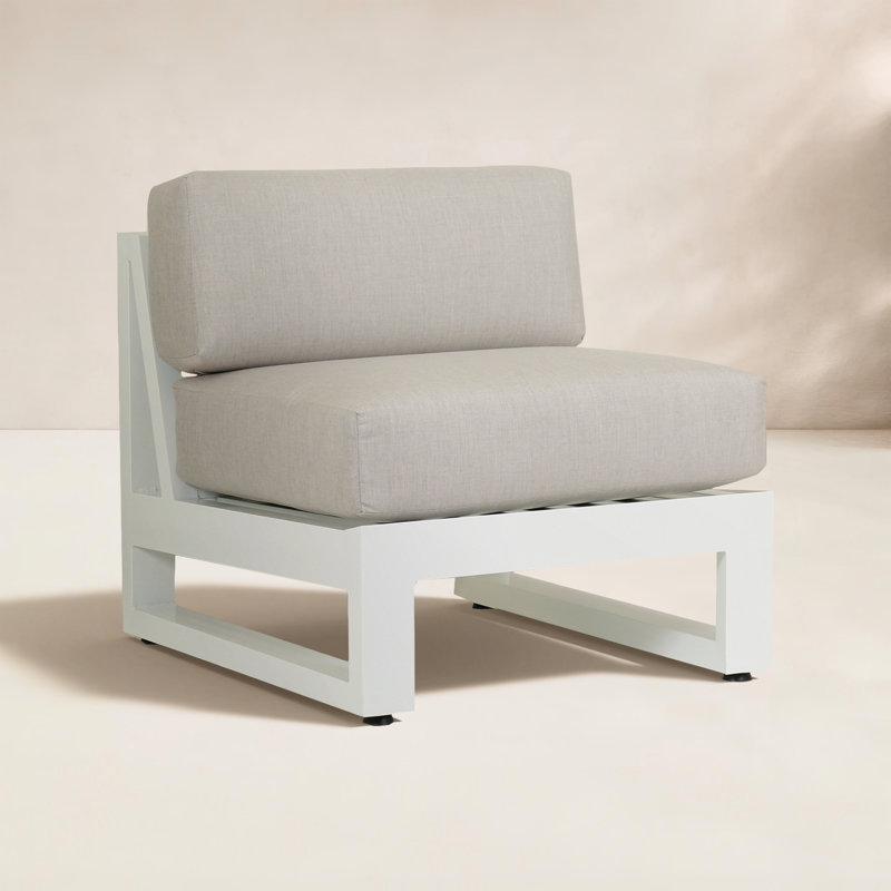 Camela Aluminum Outdoor Armless Lounge Chair , Sunbrella® Cushions Included, Cast Silver Sunbrella®