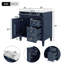  Vanity with Sink, Bathroom Cabinet with 2 Drawers and Tip-out Tray, Modern Freestanding Design-1446605152
