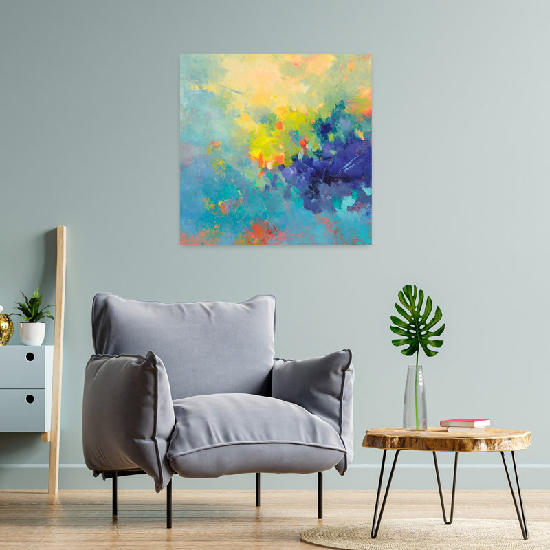 Tempête, art contemporain abstrait, H 24 po x l 24 po