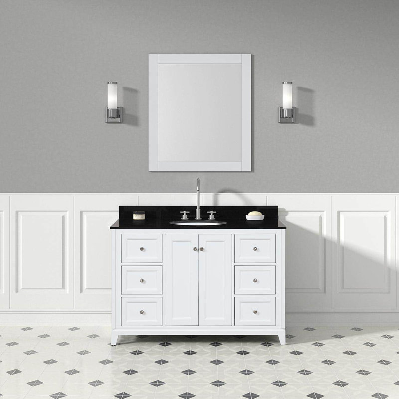 Atwell 47.25'' Single Bathroom Vanity with Top, Black