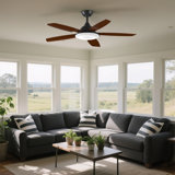 Antarctic Star 52" Low-Profile Ceiling Fan With Led Light & Remote,Sleek, Silent, And Smart—Perfect For Bedrooms, Nurseries, Or Cozy Indoor Spaces!