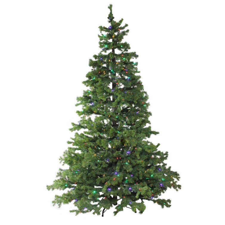 Northlight 7.5' Pre-Lit Full Layered Pine Artificial Christmas Tree - Multicolor LED Lights