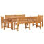Bleecker 6 - Person Teak Patio Dining Set with Rectangular Table-1243723175