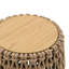 Table d'appoint ronde bohème d'extérieur avec plateau en corde tressée à la main et ciment