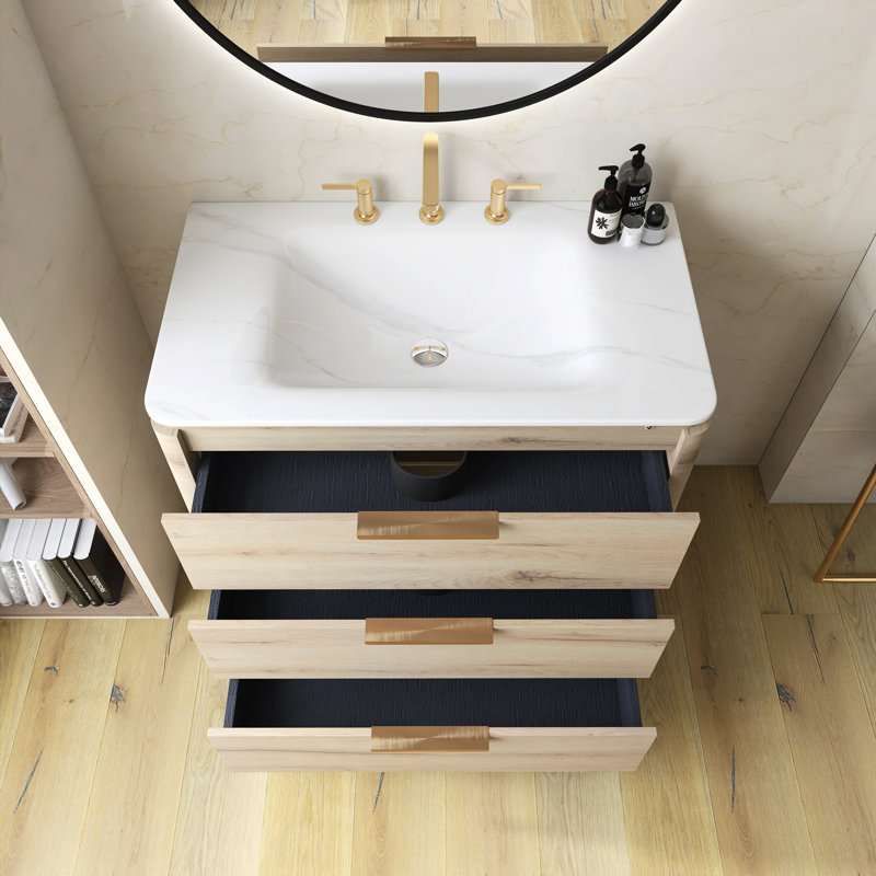 Meuble-lavabo 36 po avec lavabo, 35.83", Naturel
