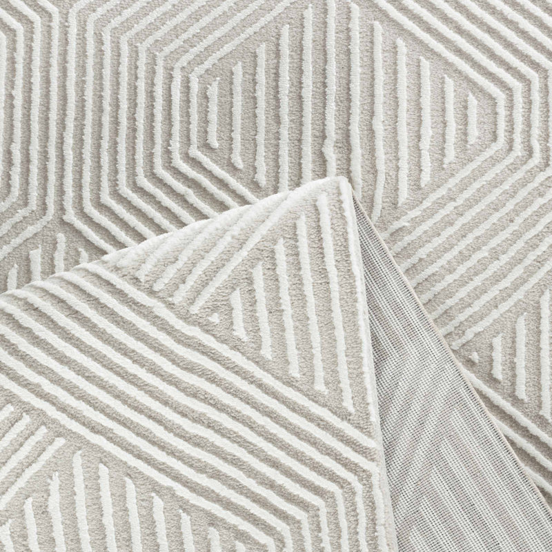 Machine Woven Grey Indoor Rug, Rectangle 120 x 170cm