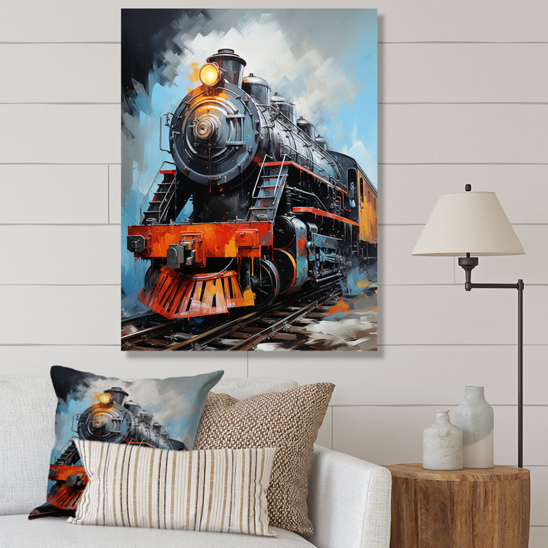 Train fluide sur toile, H 32 po x l 24 po x P 1 po, Toile tendue
