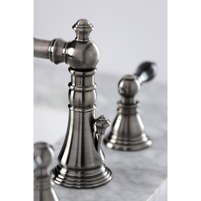 Robinet pour salle de bain espacé avec ensemble de drain fauceture duchess, Noir métallique