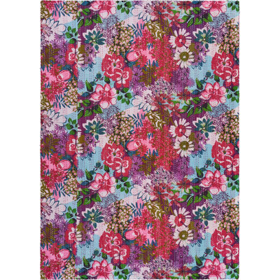 Jeté floral en coton 70 po x 50 po Kantha