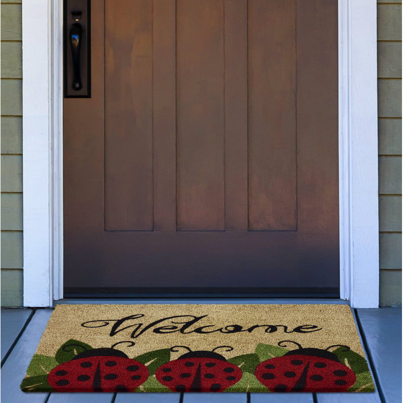 Coccinelle coco 30 po x 18 po tapis de porte extérieur antidérapant Jalbuena