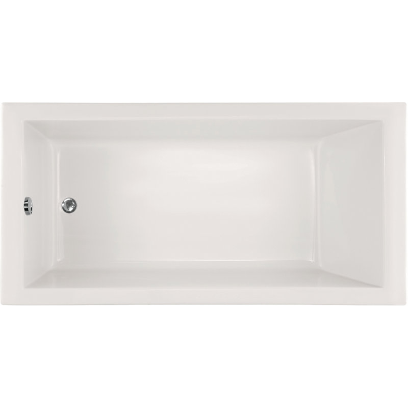 Lacey 66'' L Soaking Bathtub, White, Satin Nickel