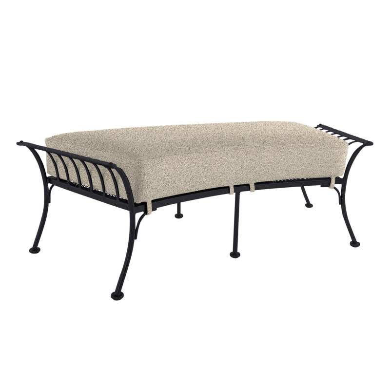 Monterra Outdoor Ottoman, Graphite, Alcazar Redwood