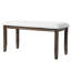 Banquette de 38 po pour hall d'entrée rembourrée en beige et brun, pieds en bois d'hévéa massif, décor Mid-Century moderne pour l'entrée, banc de couloir, siège rembourré doux, décoration moderne-785440400