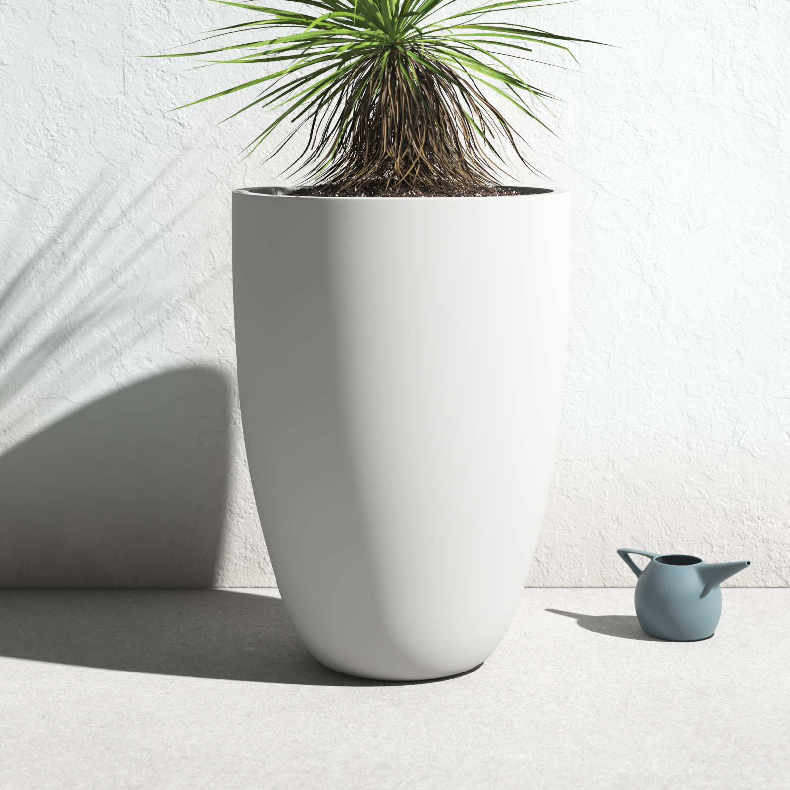 Elbe 21" Pot Planter, 28" H x 20.5" W x 20.5" D, White