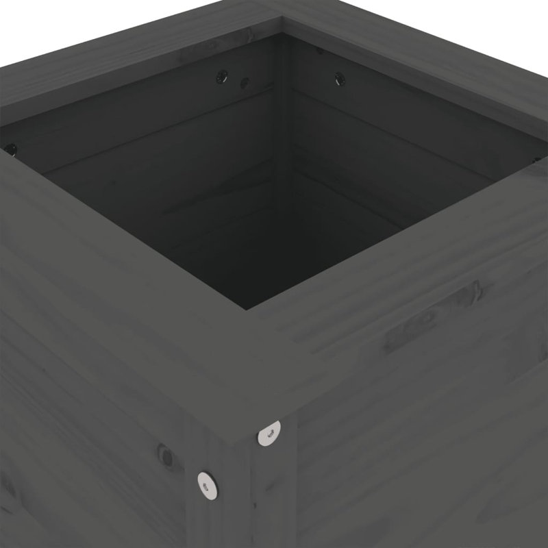 Bojana Wood Pot Planter, 78cm H x 40cm W x 40cm D, Pine, Grey
