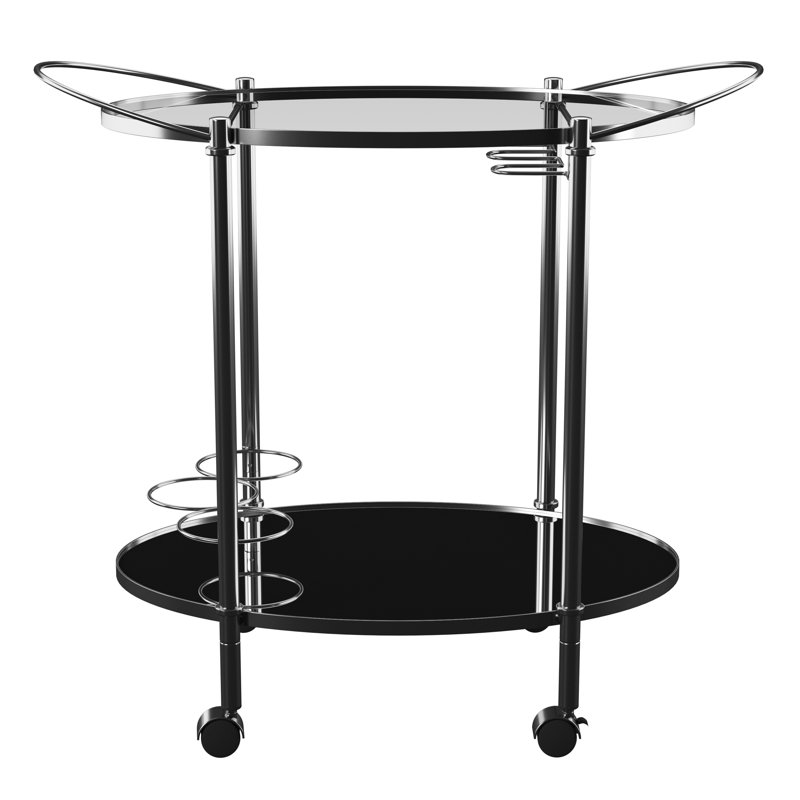 Metal Bar Cart, Chrome 