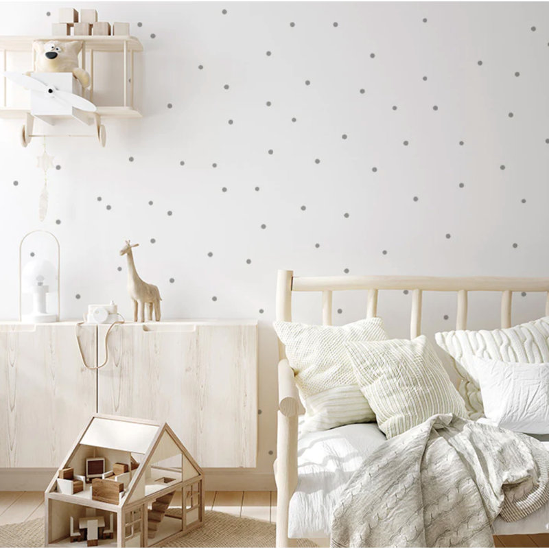 Adhésif décoratif petits pois, Gris chaleureux