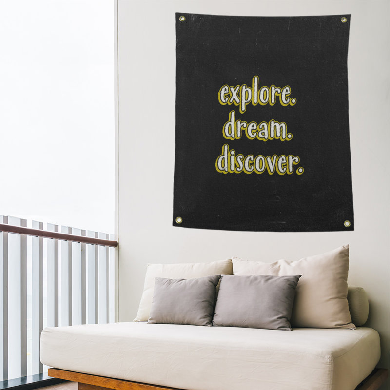 Tapisserie tableau noir en polyester discover rêve, H 36 po x l 26 po, Jaune