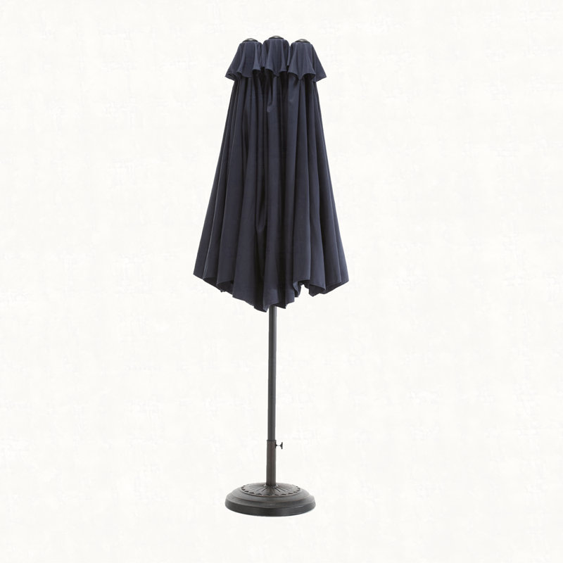 Grand parasol rectangulaire double 14,8 pi avec manivelle, Marine