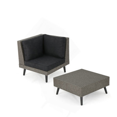 SOFA SET CORNER+TABLE - BROWN