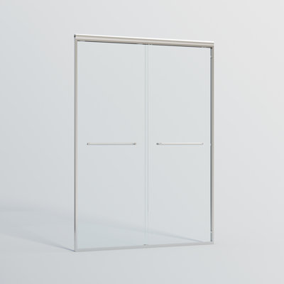 Quiet Glide Double Sliding Tempered Glass Chrome Shower Door For Modern Walk-in Shower Spaces