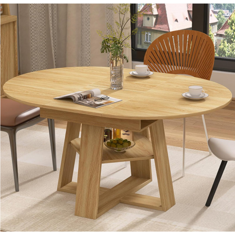 Table de salle à manger extensible, Naturel