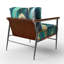 Mowatt Mettalic II - Fauteuil d'appoint rembourré vert et doré Glam-1580696518