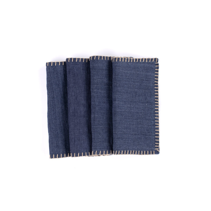 Evaline Brody Linen Cocktail Napkins, Indigo