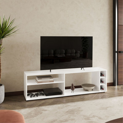 Meuble télé, 6 tablettes, capacité de téléviseur de 60 po