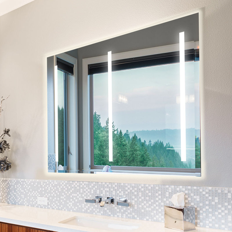 Miroir de salle de bain moderne et contemporain Bazan, H 36 po x l 48 po