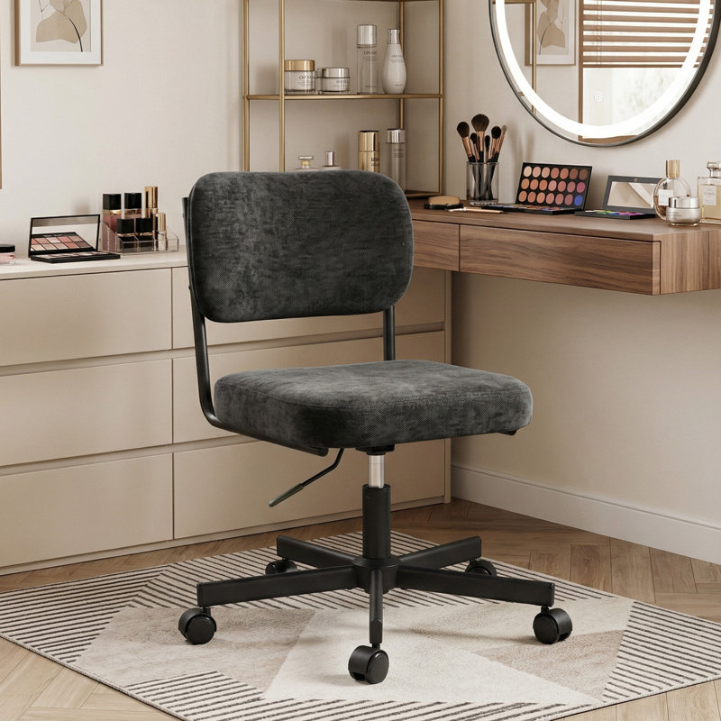 Chaise de coiffeuse avec dossier, Noir