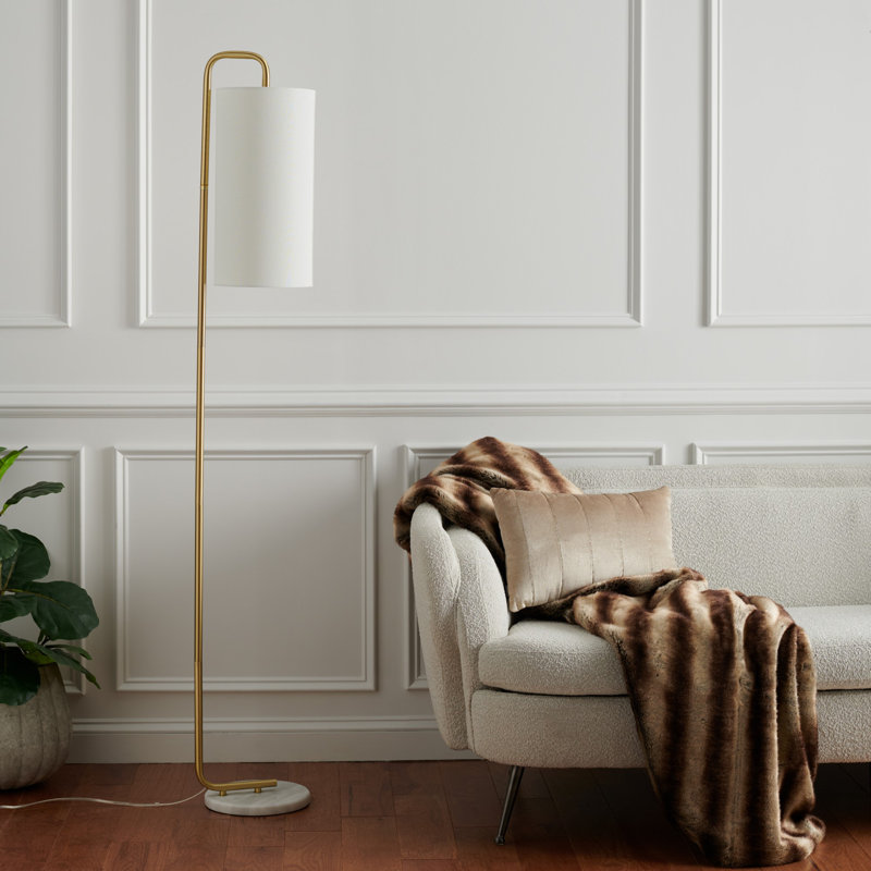 64'' Gold/White Arched Floor Lamp