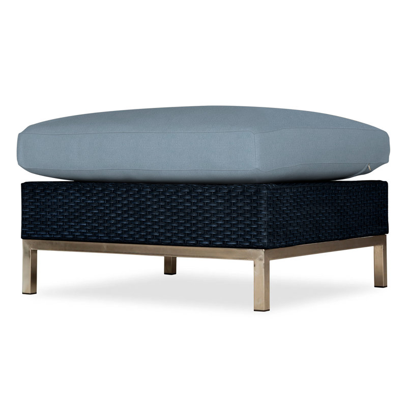 Elements Outdoor Ottoman, Ebony, Cottage Pepper