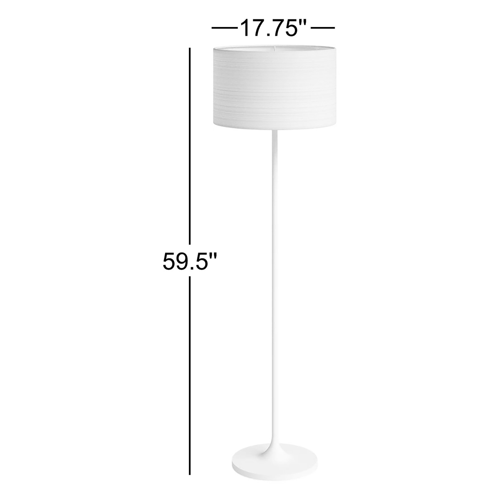 California 59.5'' Floor Lamp, White, White