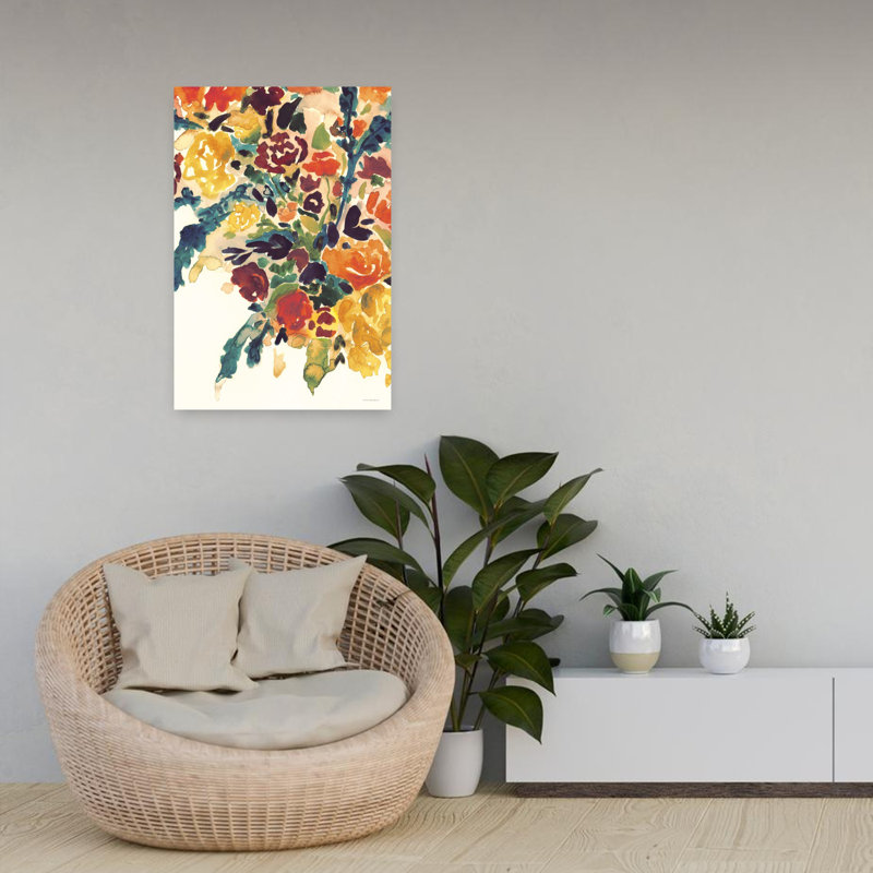 «In An Instant», art floral contemporain abstrait, H 24 po x l 16 po