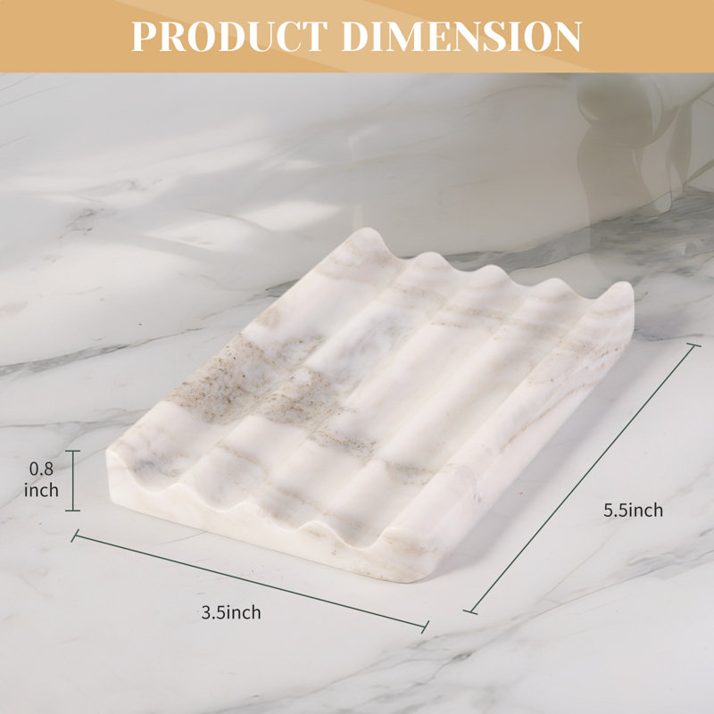 Plateau à savon en marbre naturel, Blanc