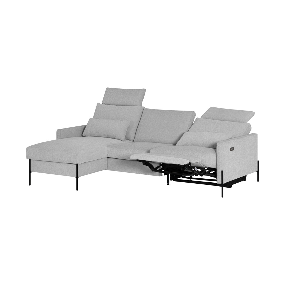 Ecksofa Laura Elektrische Relax-Funktion mit USB-Anschluss