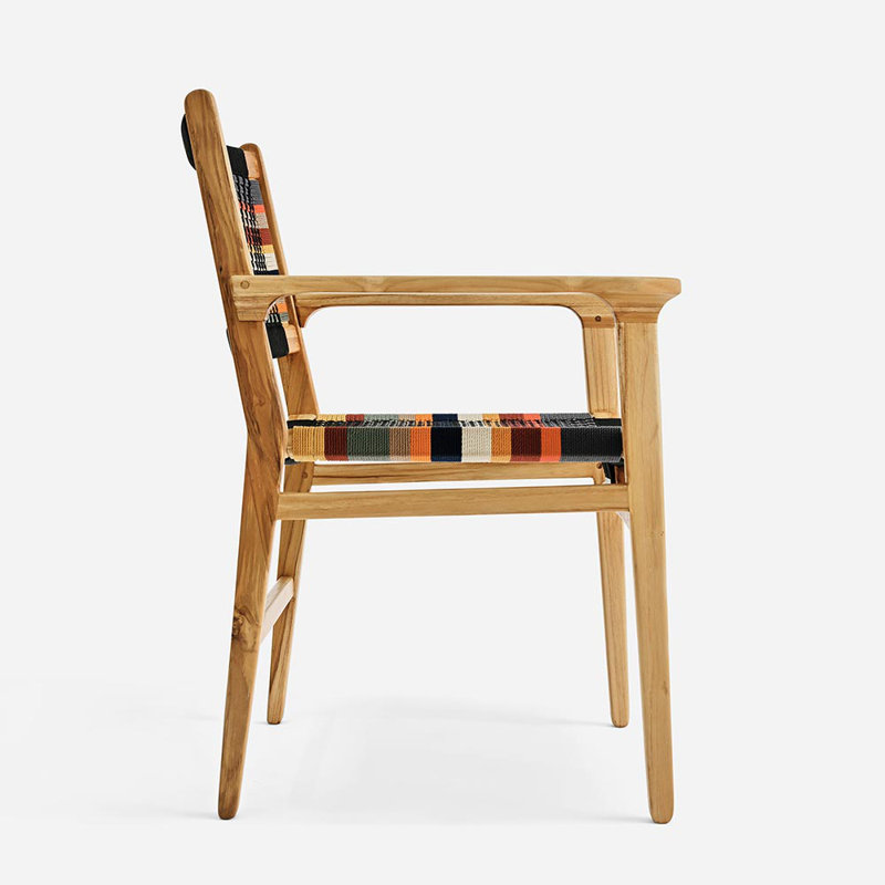 Chontales Dining Chair with Armrest in San Geronimo Manila, Teak, Natural San Geronimo Manila