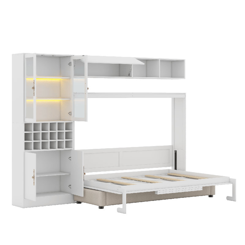 Lit escamotable avec canapé Murphy, Blanc