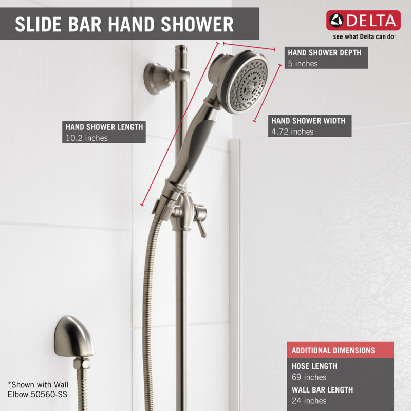 Massage Handheld Shower Head, Brilliance Stainless