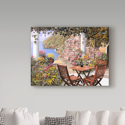 «Dar Bicchieri a Positano» par Darlee, reproduction d'art sur toile tendue
