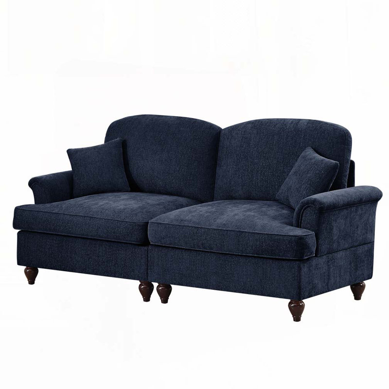 Mid Century Oversized Large Two Seater Sofa, Light Coffee, 36.6" H x 76.4" W x 32.8" D