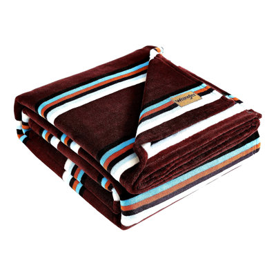 CozyStripe Ultra Soft Plush Fleece Blanket - Western Red